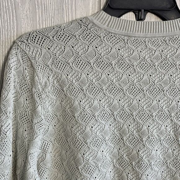 Club Monaco Womens Pointelle Sweater Beige Cream Long Sleeve Size Large NWOT - Picture 6 of 6